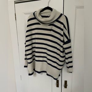 Loft Navy and White Stripe Medium sweater